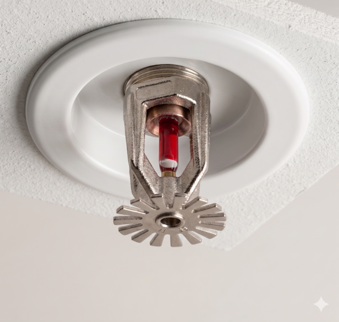 Recessed Fire Sprinkler with Adjustable Escutcheon
