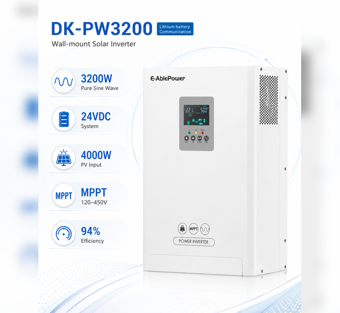 E-Able Power DK-PW3200 Wall-Mount Solar Inverter 3200W 24V MPPT - Image 2
