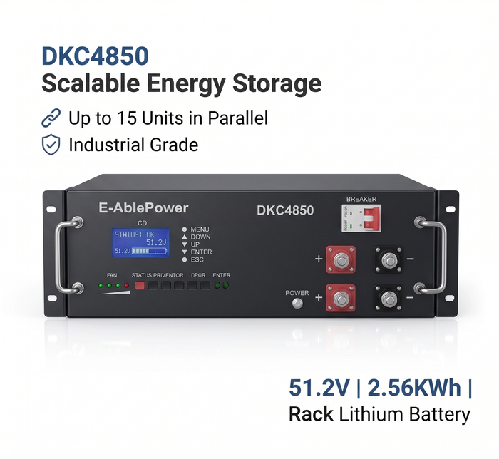E-Able Power DKC4850 Rack Battery 51.2V 50Ah 2.56KWh LiFePO4
